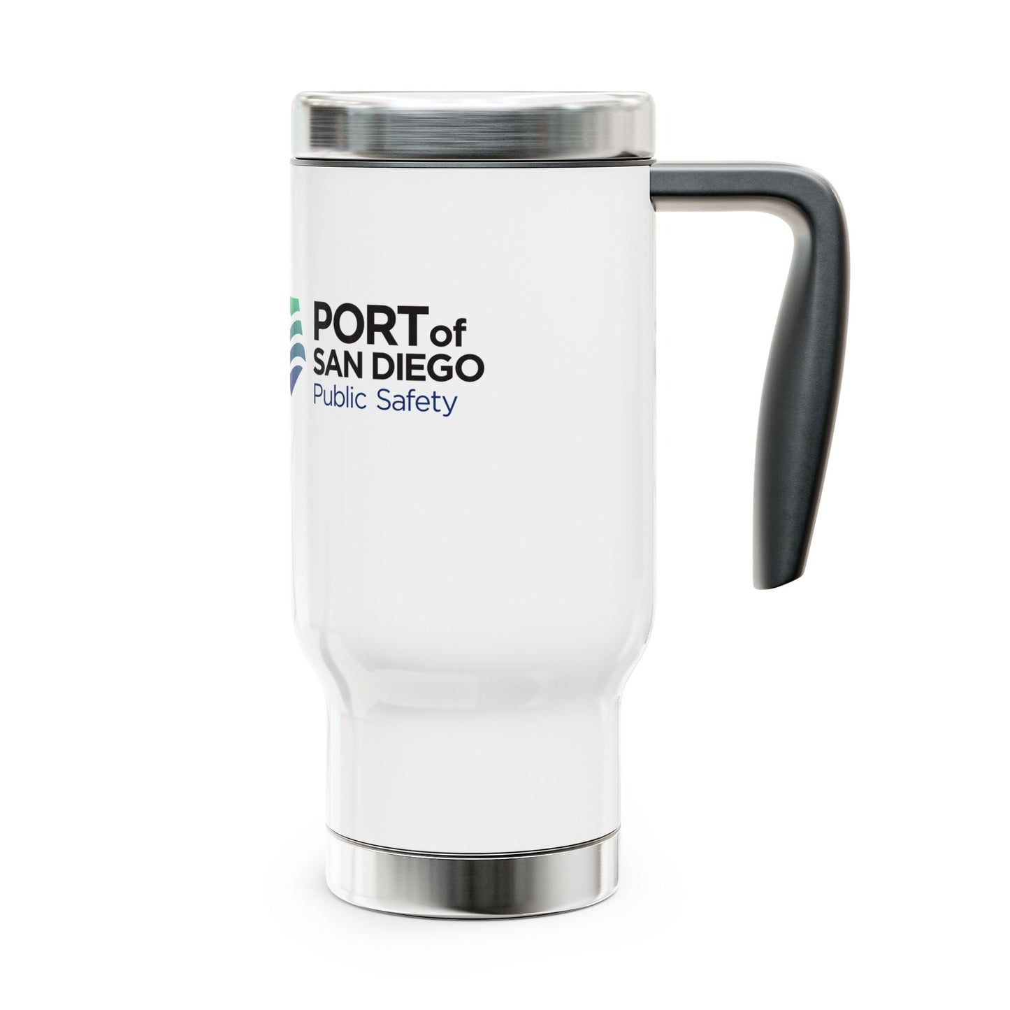 Stainless Steel Travel Mug with Handle, 14oz - Public Safety